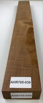 Neck Sycamore / European Maple, Unique Piece #030, curly, roasted "Choco"  890 x 100 x 49mm